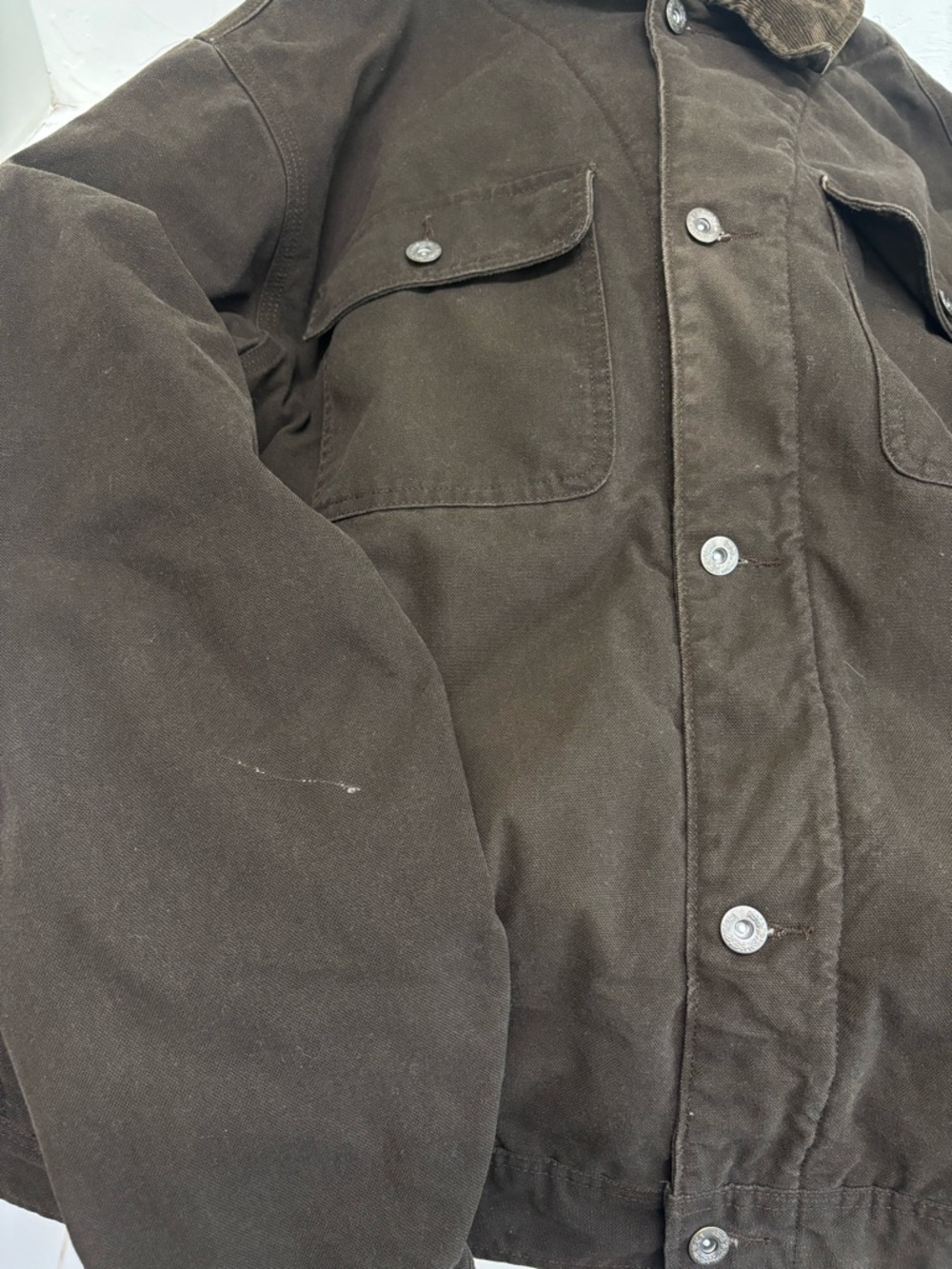 Woolrich Barn Jacket men’s XXL Sherpa Lined Canvas Chore Coat Brown Workwear - Picture 9 of 9